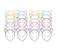 TOYANDONA 24pcs Plastic Cat Ear Hairband with Smooth Surface Decorative Hair Hoop for Holiday Party Decoration and Daily Wear Cosplay Hair Accessory for Women and Random Color