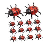 TOYANDONA 24pcs Simulation Ladybug PVC Realistic Insect Figures for Pranks Birthday Halloween Decorations Reusable Mini Animal Models