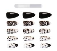 TOYANDONA 24pcs Skull Pattern Full Cover Fake Nails Tips with Glue, Plastic Material, Easy and Convenient to Use, Suitable for Daily Life and Night Club, Waterproof False Nail Decorations