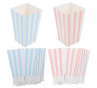 TOYANDONA 24pcs Striped Paper Popcorn Boxes Party Snack Containers Lightweight Cinema Buckets for Movie Night Birthdays and Celebrations Creative Wide-top Design for Popcorn Candy and Snacks