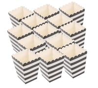 TOYANDONA 24Pcs Striped Paper Popcorn Boxes Portable Greaseproof Snack Containers for Parties Movie Theaters and Festivals Cardboard Popcorn Tubs with Decorative Design