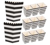TOYANDONA 24Pcs Striped Popcorn Boxes Paper Snack Containers Greaseproof Popcorn Tubs for Parties Movie Nights Wedding Receptions and Festivals