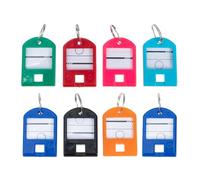 TOYANDONA 25pcs Reusable Plastic Key Tags with Labels and Split Rings Sturdy Multipurpose Key Chain Id Tags for Organising in Office or Home Random Color