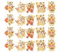 TOYANDONA 25pcs Tiger Epoxy Accessories Jewelry Embellishments Scrapbooking Embellishment Craft Making Material Chinese New Year Charm Lunar New Year Party Favor Resin Wooden 3d Issue Card