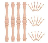 TOYANDONA 25pcs Unfinished Wood Spindles Stair Balusters Staircase Spindles Balusters for Staircase Interior for Indoor Railings Wooden Parts Wood Beige