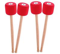 TOYANDONA 2pairs Bass Drum Mallet Handle Drumsticks for Drumstick Stick Replacement for Percussion Stick Performance These Drum Accessories Feature Eva Foam Head Mallets for Practice