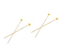 TOYANDONA 2pairs Yellow Beaters Musical Drum Stick Made of American Hickory for Glockenspiel Xylophone Chime Woodblock Bells Beginner Professional Lightweight Easy to Carry