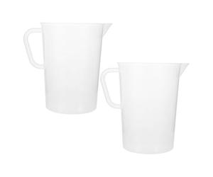 TOYANDONA 2pcs 5000ml Heatproof Plastic Measuring Jugs with Dual-Sided Scale, Thickened Liquid Measuring Cups with Handle for Camping, Kitchen, Baking, and Lab Use