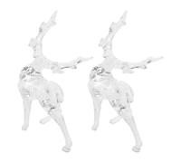 TOYANDONA 2pcs Acrylic Deer Desktop Ornament 9x17cm Christmas Statue