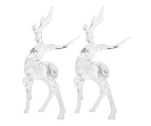 TOYANDONA 2pcs Acrylic Deer Figurine 9x17cm Christmas Ornament