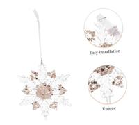 TOYANDONA 2pcs Acrylic Snowflake Christmas Ornaments for Tree and Window Hanging Glitter Holiday Decorations for Party Hang Festive Adornments Enhancing Seasonal Ambiance