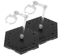 TOYANDONA 2pcs Adjustable Action Figure Support Base Black Plastic Doll Display Stands for Collectible Figures Desktop Model Holder Suitable for Stop Motion and Display