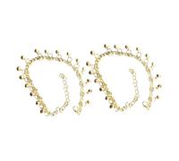 TOYANDONA 2pcs Adjustable Bell Anklets for Women Sturdy Summer Ankle Jewelry with Charming Sound Stylish Beach Bracelet Chains Elegant Multilayer Foot Accessories
