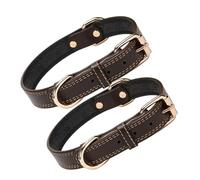 TOYANDONA 2pcs Adjustable Soft Leather Pet Collar for Small and Dogs and Cats with Secure Metal Buckle and D-ring Comfortable Fit for Festive Events and Daily Use