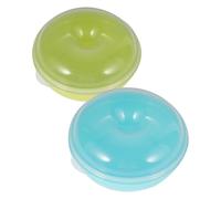 TOYANDONA 2pcs Airtight Doughnut Storage Containers Bread Box Microwaveable Loaf Keeper for Kitchen Bakery Home Blue Green