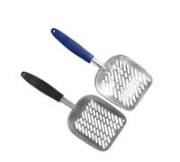 TOYANDONA 2pcs Alloy Cat Litter Scoops with Wide Sifting Holes Heavy Duty Metal Poop Scoop for All Litter Types Ergonomic Non Slip Handle for Comfortable Grip and Efficient Cleaning