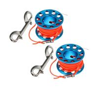 TOYANDONA 2pcs Aluminum Alloy Diving Spool Reel with Floating Line Tangle Finger Scuba Reel for Deep Sea Research and Underwater Navigation