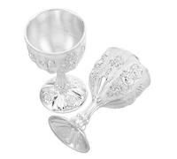TOYANDONA 2pcs Antique Metal Wine Goblets Small Retro Chalice Cups for Cocktails Liquor and Home Decor Vintage-Inspired Portable Drinking Cups for Wedding Anniversary and Party Use
