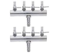 TOYANDONA 2pcs Aquarium Diverter Air Manifold Splitter Four Way Air Distributor Fish Tank Airflow Valve Airline Tubing Connectors for Pump Accessories