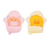 TOYANDONA 2pcs Baby Bath Mittens Wash Gloves in Cartoon Star Shape, Soft Cotton Material with Rich Bubbles for Comfortable Bathing at Home or Travel Random Color