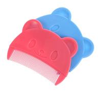 TOYANDONA 2pcs Baby Hair Combs for Newborns and Toddlers Cute Bear Shaped Fine Tooth Combs Portable for Cradle Cap and Dandruff Grooming Blue and Pink