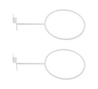 TOYANDONA 2pcs Ball Storage Holder Wall Mount Sports Storage Rack Wall Mount Modern White Iron Metal Hook Shape Ring for Space Organization and Organizing Balls in Home and Garages
