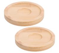 TOYANDONA 2pcs Bamboo Drink Coasters with Multifunctional Design, Reusable and Stylish Beige round Mats for Home and Gatherings, for Wine Glasses and Whiskey Tumblers