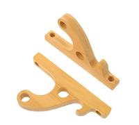 TOYANDONA 2pcs Bamboo Wall Mounted Helmet Holder with Key Tray for Entryway