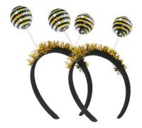 TOYANDONA 2pcs Bee Antenna Headbands with Glitter Tinsel and Foam Plastic Material, Party Ready Decor for Stage Performances and Cosplay Parties, Eye-catching Bee Themed Hair Accessories