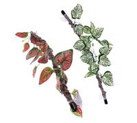 TOYANDONA 2pcs Bendable Reptile Climbing Branches with Suction Cups, Artificial Jungle Vines Terrarium Decor for Snakes, Lizards, Frogs, and Amphibians Habitat Accessories