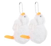 TOYANDONA 2pcs Big White Goose Plush Pendant Goose Keychains Soft Plush Charm for Backpack Keychain Ornament