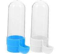 TOYANDONA 2pcs Bird Food and Water Container Set Automatic Feeder and Drink Bowl for Parrots Budgies and Small Birds Pet Cage Accessory with Water Fountain Function and Drinking Random Color