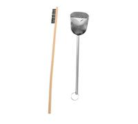 TOYANDONA 2Pcs Birdcage Cleaning Tools Set Ergonomic Stainless Steel Poop Cleaner Brush Long Handle for Efficient Bird Cage Maintenance Durable Practical Pet House Accessories