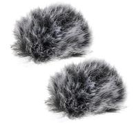 TOYANDONA 2pcs Black Clip-on Microphone Covers Made of Imitation Plush for Easy to Put and Remove, Protecting Microphone from Wind Interference, for Recording and Stage Use