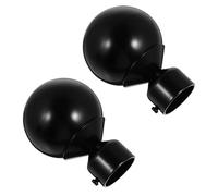 TOYANDONA 2pcs Black Curtain Rod Finials Decorative Ends Roman Rod Accessories High-grade Material Easy to Install Elegant Curtain Pole Final Caps for Home Decor