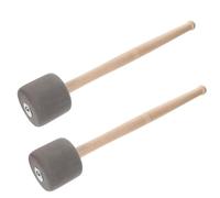 TOYANDONA 2pcs Black Drum Mallets Sticks with Synthetic Material Head and Wood Handle, Easy to Operate Big Drum Hammer for Bass and Percussion Instruments, Essential Accessory for Students