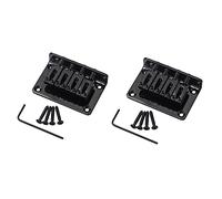 TOYANDONA 2pcs Black Metal String Bass Bridge Vintage Style Guitar Bridge with Screws Wrench for Jazz Bassists and Electric Bass Guitars