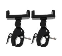 TOYANDONA 2pcs Black Plastic Camera Mount Clamp with 1/4 Threaded Head | Knob Lock Adjustment, Ratchet Head and 360 Rotation, for Webcams, Music Stands and Streamers
