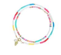 TOYANDONA 2Pcs Boho Polymer Clay Necklace for Women Double Clavicle Chain Summer Jewelry Handmade Beach Accessories Lightweight Skin-friendly Design for Party and Daily Wear