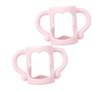 TOYANDONA 2pcs Bottle Handles Lightweight Silicone Nursing Bottle Grips Non Feeding Accessories for Transition to Independent Drinking Pink