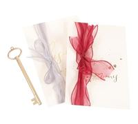 TOYANDONA 2pcs Bow Wedding Vows Books His and Her Oath Cards for Wedding Ceremony Pearl Tulle Navy Blue and Burgundy Supplies