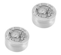 TOYANDONA 2pcs Box Stainless Steel Tooth Keepsake Box for Boys and Girls Lost Teeth Holders Storage for Boys and Girls for My First Curl Keepsake