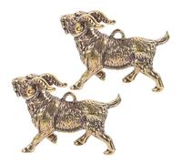 TOYANDONA 2pcs Brass Goat Keychain Charms Small Decorative Pendants Key Supply Accessories Bag Ornament