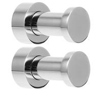 TOYANDONA 2pcs Brass Towel Hooks for Bathrooms, Round Wall-Mounted Shower and Robe Hooks, Chrome Plated Small Coat and Towel Hangers for Door and Wall Use