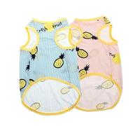 TOYANDONA 2Pcs Breathable Pet Vest Dress for Small Dogs and Cats Lightweight Summer Outfit with Easy Pull Design Soft Cotton Blend for Indoor Outdoor Play Blue Xl and Pink Xl