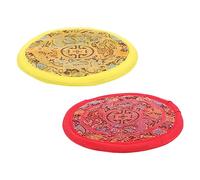 TOYANDONA 2pcs Buddha Sound Bowl Cushion Tibetan Singing Bowl Mat Nepalese handmade cloth pad for Buddhist meditation portable Vajra bell pad 10cm yellow red