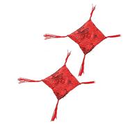 TOYANDONA 2pcs Buddhist Singing Bowl Mat Red Tibetan Art Craft Decoration for Buddha Hall Meditation Practice Random Style