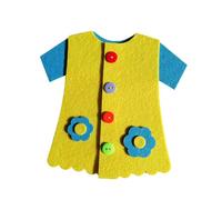 TOYANDONA 2PCS Button Zipper for Educational DIY Felt Cloth Early Learning Activity Developing Fine Motor Skills and Hand-eye Coordination Colorful Red and Yellow Preschool Play