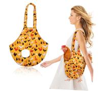TOYANDONA 2pcs Canvas Pet Chicken Carrier Bag with Convenient Handle and Hook Fastener Stylish Poultry Sling Tote for Hen Rooster Duck Travel Transport