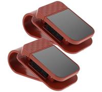 TOYANDONA 2pcs Car Sunglass Holder Sun Visor Clip Eyeglass Organizer with Sponge Padding Robust Grip Fit for Cars Trucks Suvs Brown Carbon Fiber Texture